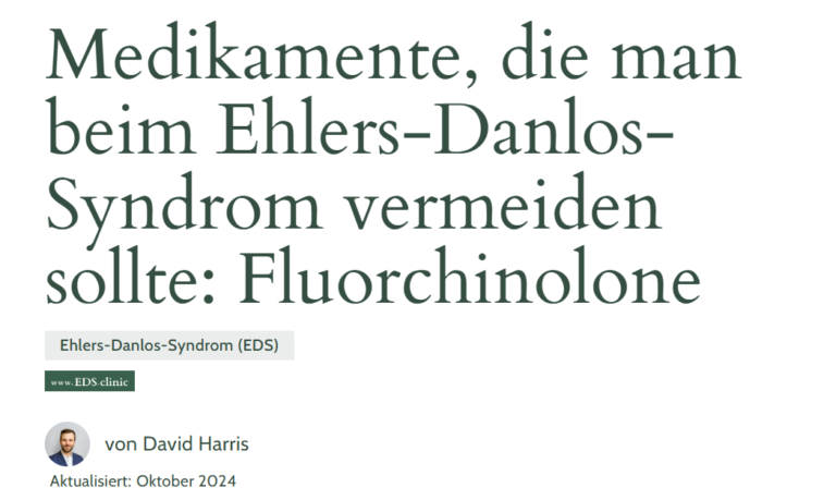 Medikamente, die man beim Ehlers-Danlos-Syndrom vermeiden sollte: Fluorchinolone